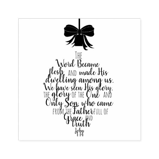 John 1:14 Ornament Shape Typography Rubberstempel (Afrduk)