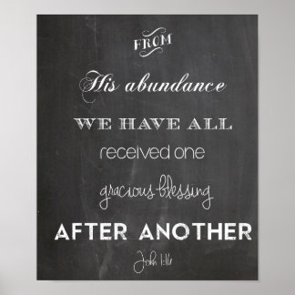 John 1:16 Blessing Poster Wedding Thanksgiving