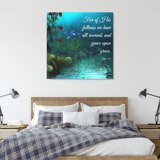 John 1:16 canvas afdruk (Insitu (Slaapkamer))