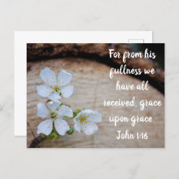 John 1:16 Wild Cherry Flowers Briefkaart