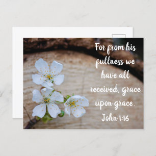 John 1:16 Wild Cherry Flowers Briefkaart