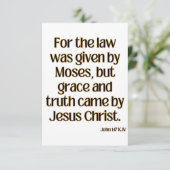 John 1:17 Bible Verse Carte de voeux (Debout devant)