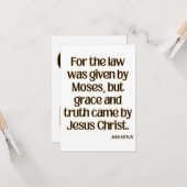 John 1:17 Bible Verse Carte de voeux (Devant/Arrière en situation)