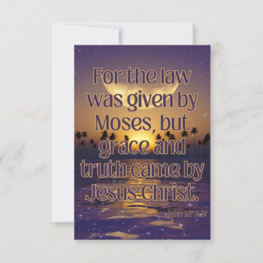 John 1:17 Bible Verse Carte de voeux Pic (Devant)