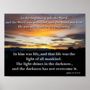 John 1:1-2, 4-5. Het woord Poster