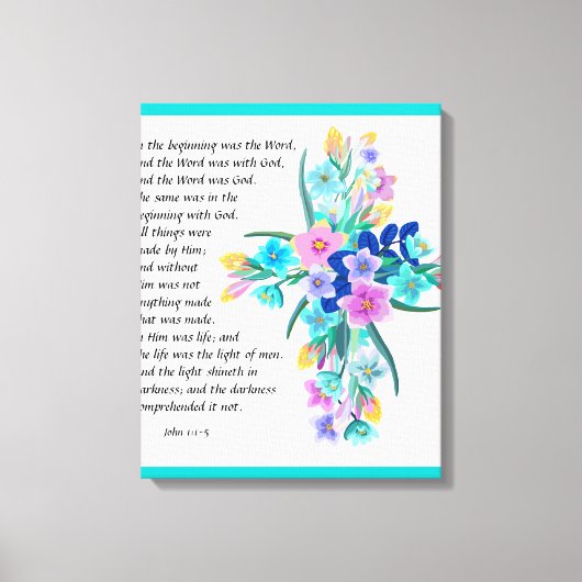 John 1:1-5 canvas afdruk (Voorkant)