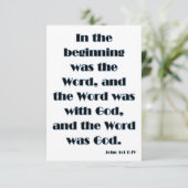 John 1:1 Bible Verse Carte de voeux (Debout devant)