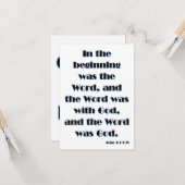 John 1:1 Bible Verse Carte de voeux (Devant/Arrière en situation)