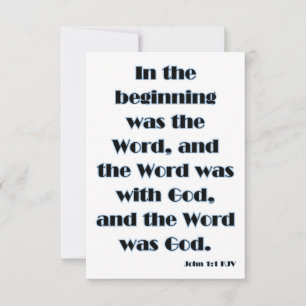 John 1:1 Bible Verse Carte de voeux