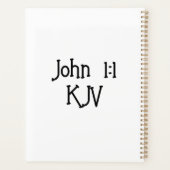 John 1:1 Bijbelverse agenda Planner (Achterkant)
