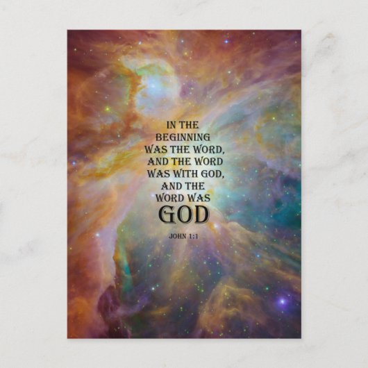 John 1:1 briefkaart (Voorkant)