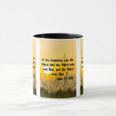John 1:1 KJV Bible Verse Pic Mug à deux tons (Centre)