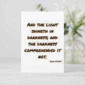 John 1:5 Bible Verse Carte de voeux (Debout devant)