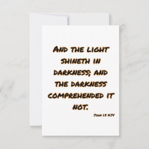 John 1:5 Bible Verse Carte de voeux