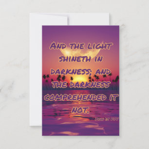 John 1:5 Bible Verse Carte de voeux Pic