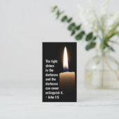 John 1:5 Het licht schijnt in de duisternis Visitekaartje (Staand voorkant)