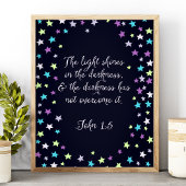 John 1:5 Het licht schijnt in het donkere Bijbelci Poster