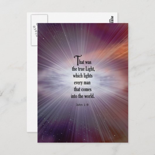 John 1:9 briefkaart (Voorkant / Achterkant)