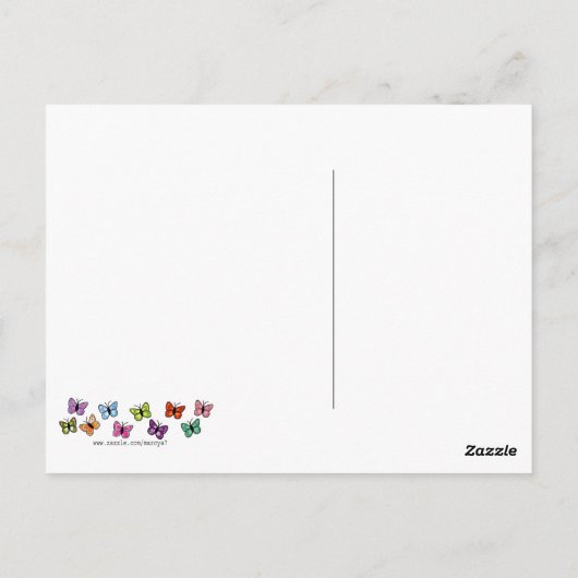 John 3 : 16-17 carte postale bleu papillon (Dos)