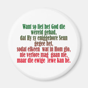 John 3:16 Afrikaans Magneet