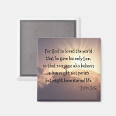 John 3:16 aimant 2 pouces (Recto/Verso)