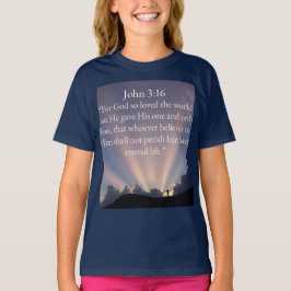 John 3:16 Bible Verse Girl's Tee Shirt