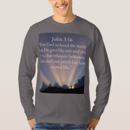 John 3:16 Bible Verse Men's Long Sleeve Tee Shirt