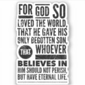 John 3:16 Bible Verse Vinyl Sticker (Devant)