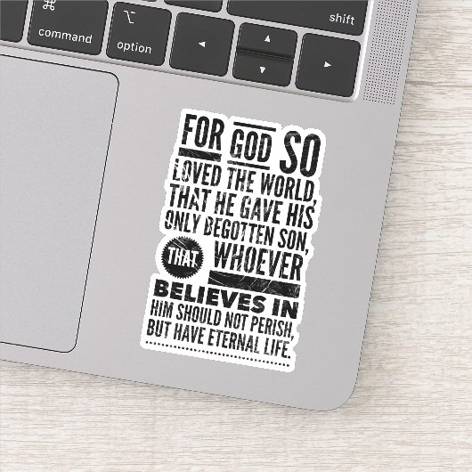 John 3:16 Bible Verse Vinyl Sticker (Détail)