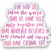 John 3:16 Bible Verse Vinyl Sticker (Devant)