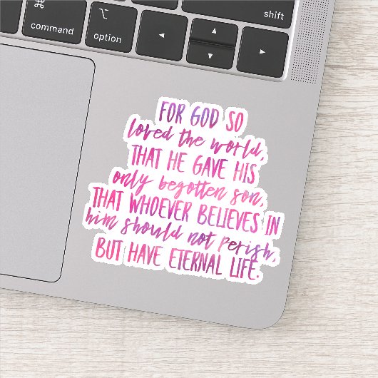 John 3:16 Bible Verse Vinyl Sticker (Détail)