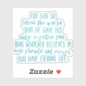 John 3:16 Bible Verse Vinyl Sticker (Feuille)