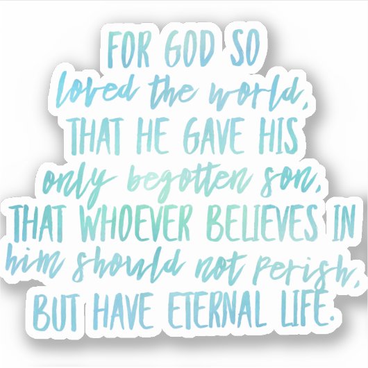 John 3:16 Bible Verse Vinyl Sticker (Devant)