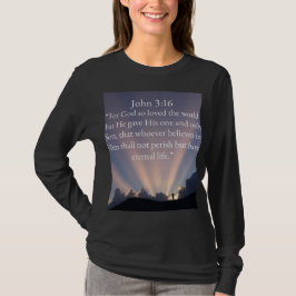 John 3:16 Bible Verse Women's Long Sleeve Tee T-shirt
