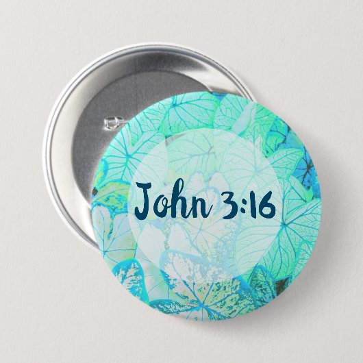 John 3:16 Bijbel Verse Pin Button (Voorkant /achterkant)