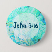 John 3:16 Bijbel Verse Pin Button (Voorkant)