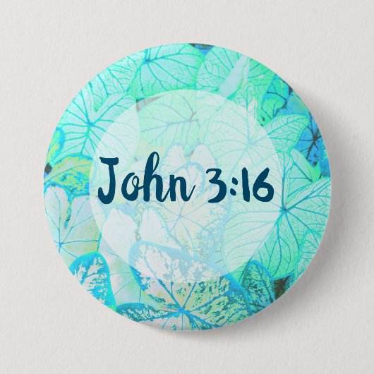 John 3:16 Bijbel Verse Pin Button (Voorkant)
