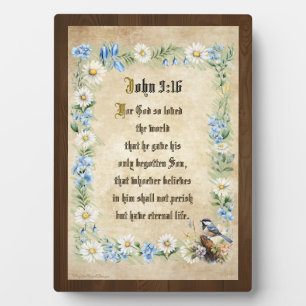 John 3:16 Bijbeltekst Tafelplaque met Ezel Fotoplaat