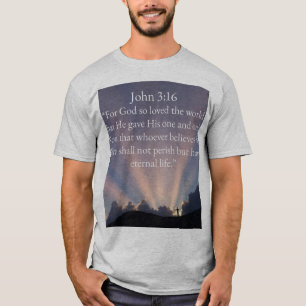 John 3:16 Bijbelvers Heren T-shirt