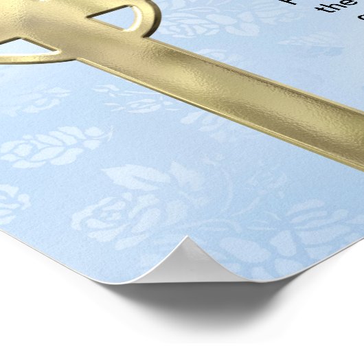 John 3:16 (blauw) poster (Hoek)