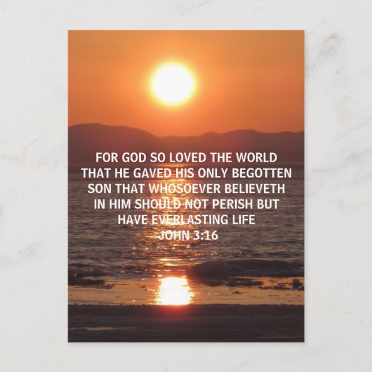 JOHN 3 16 BRIEFKAART (Voorkant)
