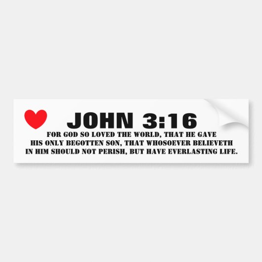 JOHN 3 16 BUMPERSTICKER (Voorkant)