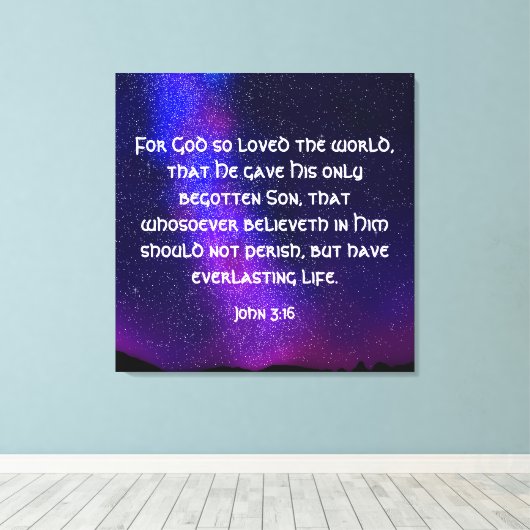 John 3:16 canvasafdruk canvas afdruk (Insitu (Houten vloer))