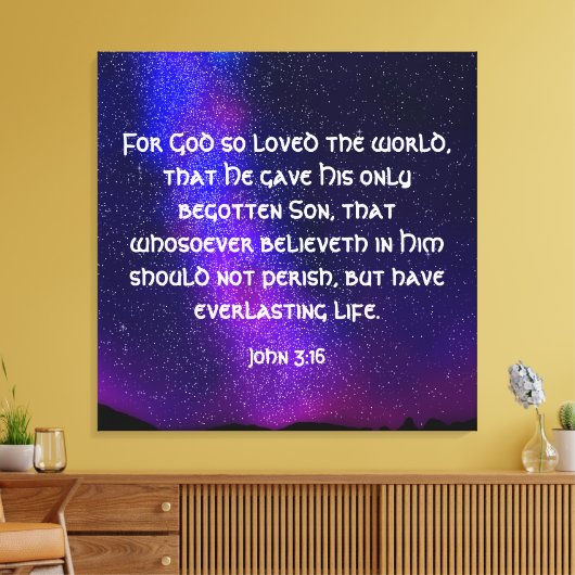 John 3:16 canvasafdruk canvas afdruk (Insitu (Woonkamer))