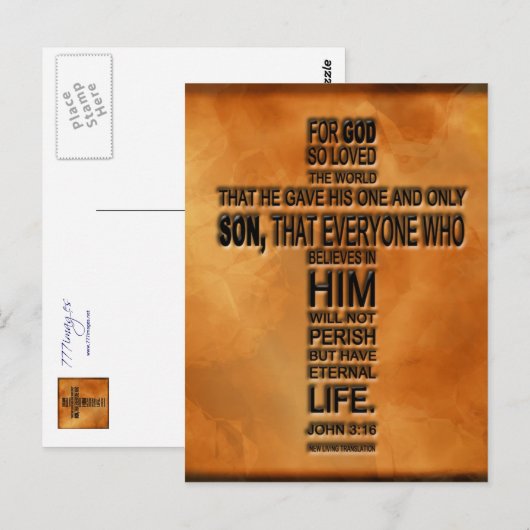 John 3:16 Carte postale (Devant / Derrière)