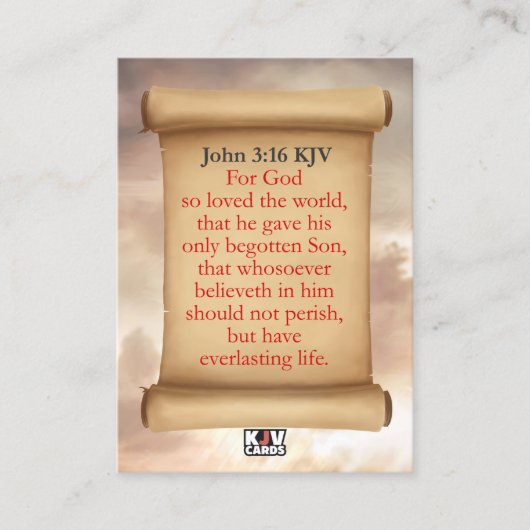 John 3:16 Cartes KJV (Devant)