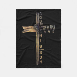 John 3_16 Christelijk Kruis Bijbel T-shirt Christe Fleece Deken