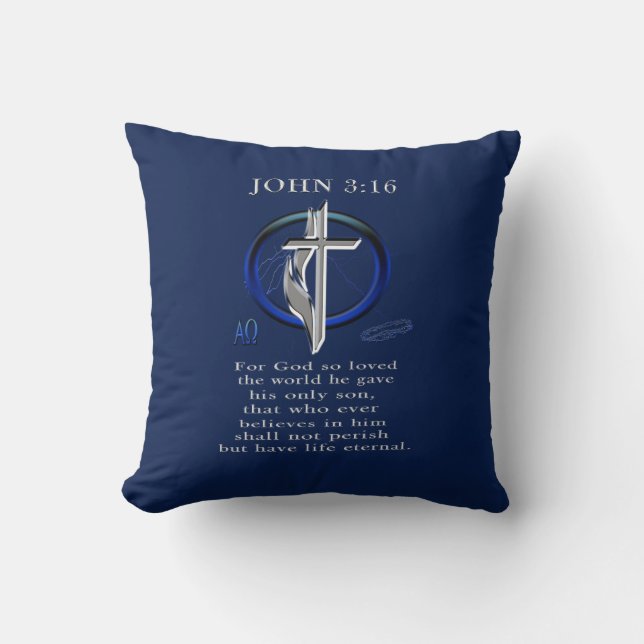 John 3:16 christelijk kussen (Voorkant)