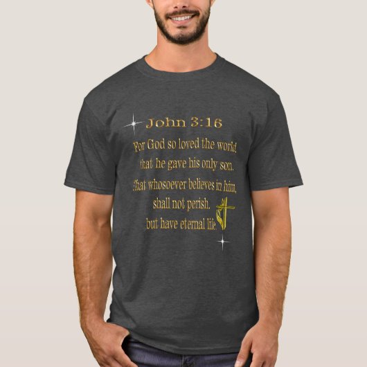 John 3:16 Christelijk T-shirt (Voorkant)