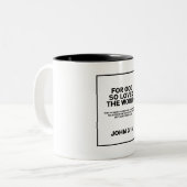 John 3:16 Christelijk Tweekleurige Koffiemok (Voorkant links)